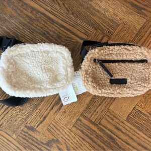NWT Athleta Kids Sherpa Crossbody Bags - Cream and Tan
